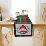 New Christmas Table Flag Linen  Print Snowman Old Man Table Mat Christmas Table Decoration