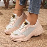 Fashion summer new breathable wedge mesh women's casual sports shoes