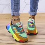 Women's thick bottom color big size old dad shoes new colorful casual shoes sneakers
