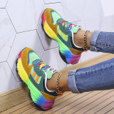Women's thick bottom color big size old dad shoes new colorful casual shoes sneakers