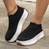 Mesh fabric yknit mesh breathable women's shoes Fashion large women's casual sports shoes
