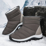 New models wholesale genuine leather ankle boots woman outdoor waterproof snow bootie ankle slip-on fashion white low prices