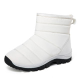 New models wholesale genuine leather ankle boots woman outdoor waterproof snow bootie ankle slip-on fashion white low prices