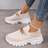 Fashion Wedges Platform Sneakers Shoes Women Thick Bottom Women Flats Loafers Woman Casual Size 42 Walking Mujer Zapatillas