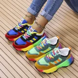 Women's thick bottom color big size old dad shoes new colorful casual shoes sneakers