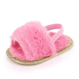 Baby Fur Sandals Kids Slides Summer Slides Men 0-1 Years Old Baby Plush Soft Bottom Diapositive Fur Slides For Kids