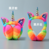 Wholesale Fashion Trendy Ear Warmer Furry Colorful Personalized Funny Cartoon Unicorn Cute Adult Unisex Ear Muffs