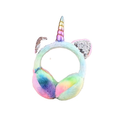 Cute Rainbow Unicorn Earmuffs for Warm and Soft Seasonal Ear Warmer Children