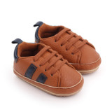 Spring and autumn soft soles PU lace-up walking shoes casual baby boy shoes