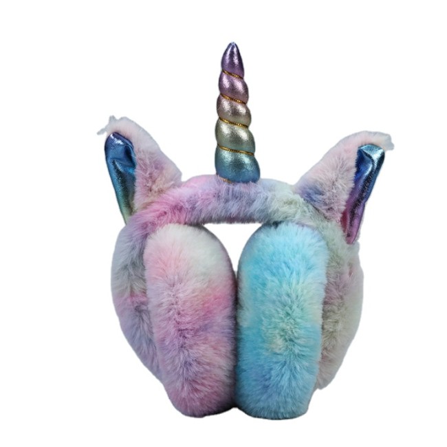 Wholesale Fashion Trendy Ear Warmer Furry Colorful Personalized Funny Cartoon Unicorn Cute Adult Unisex Ear Muffs