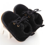 Boys' and girls' warm boots, rubber soles, antiskid baby walking shoes