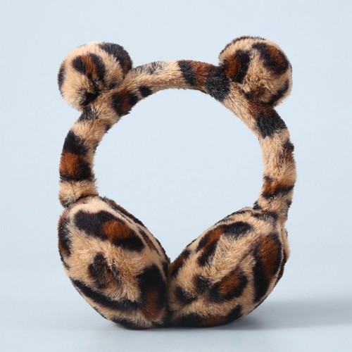 Leopard Cat Winter Earlap Cute Soft Plush Earmuffs Fur Ear Cover Warm Headphone Skiing Ears Warmer Adult Children Earmuff