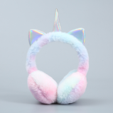 Winter Tie-dye Unicorn Earmuffs Laser Cat Ears Windproof Funny Ear Warmer