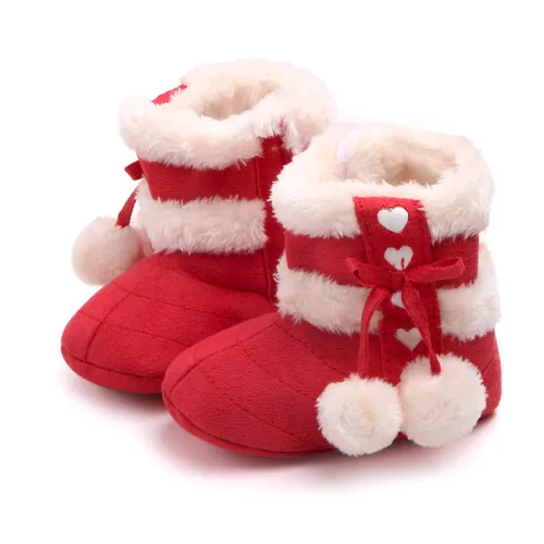 Winter Style Multicolor Cute Baby Warm Shoes Cotton Baby Boots Wholesale Fur Toddler Casual Walking Winter Shoes
