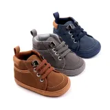 High top solid color imitation musk fur baby boys fashion casual simple toddler boots