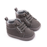 High top solid color imitation musk fur baby boys fashion casual simple toddler boots