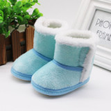 WEN 0-18 Month Baby Winter Warm Fur Snow Boots Baby Booties Anti-slip Infant Boys Bootie Shoes