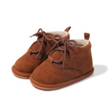 MOQ 1 Quick Shipping Outdoor Baby Shoes Faux Suede Warm Winter Anti-Slip Sole Infant Baby Boots