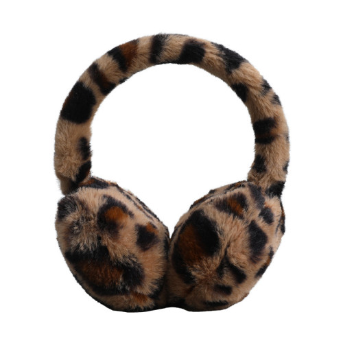 leopard print Women Winter Adjust unfolded Faux Rabbit Fur Earmuffs Elegant Ladies Warmers Wool Comfort Plush Ear Muff