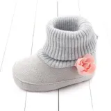 Cute Autumn Winter Children Baby Newborn Keep Warm Flower Boots Knitted Shoes Baby Socks Boots