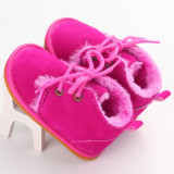 Boys' and girls' warm boots, rubber soles, antiskid baby walking shoes