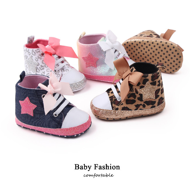 Huge Bow Knot Design Star Design Baby Shoes