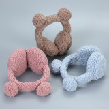 Tiktok Cute Bear Ears Plush Earmuffs Cartoon Animals Winter Warm Ear Warmers Women Men Faux Furry Earmuffs Headband Ear Covers