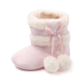 Winter Style Multicolor Cute Baby Warm Shoes Cotton Baby Boots Wholesale Fur Toddler Casual Walking Winter Shoes
