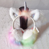 Rainbow Faux Fur Unicorn Earmuff for Kids Wholesale Outdoor Children Winter Fuzzy Warm White Fur Ear Warmer