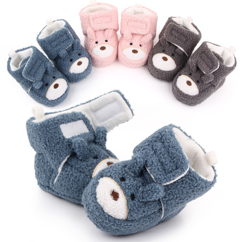 Winter New Arrival Organic Cotton Warm Newborn Infant Booties Soft Comfort Coral Fleece Boys Girls Toddler Baby Shoes