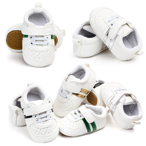Rubber sole fashion PU Leather Casual sport sneaker newborn baby shoes