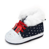 New arrival plush heel design warm baby winter shoes