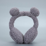 Tiktok Cute Bear Ears Plush Earmuffs Cartoon Animals Winter Warm Ear Warmers Women Men Faux Furry Earmuffs Headband Ear Covers