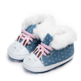 New arrival plush heel design warm baby winter shoes
