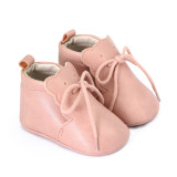 PU leather cute shoes lace up British cartoon baby toddler shoes