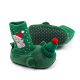 Baby Sock Shoes Floor Indoor Walking Shoes 0-9-18 Months Baby Winter Warm Soft Cotton Ankle-covered Christmas Santa Sock Shoes