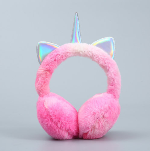 Winter Tie-dye Unicorn Earmuffs Laser Cat Ears Windproof Funny Ear Warmer