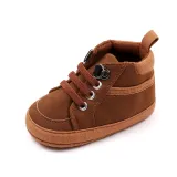 High top solid color imitation musk fur baby boys fashion casual simple toddler boots