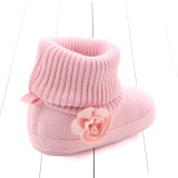 Cute Autumn Winter Children Baby Newborn Keep Warm Flower Boots Knitted Shoes Baby Socks Boots