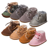 Hot Sell Outdoor Infant Casual Shoes Warm Winter Faux Deerskin Upper Anti-Slip Soft Rubber Sole Baby Boots