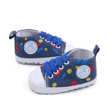 Baby Canvas Shoes Fashion High Quality Soft Cotton Anti-slip Lace up Casual Baby Shoes Spring and Autumn for 0-18 Month 2023 New