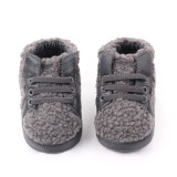 Newborn baby boy fashion teddy velvet sneaker  for baby cotton soft sole infant  toddler baby crib shoes