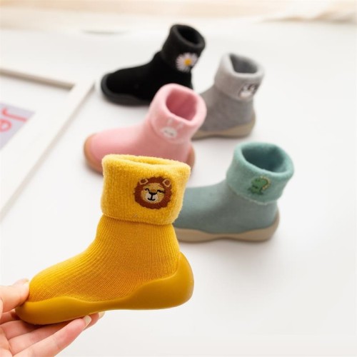 Simple Winter Baby Snow Boot Vintage Outdoors Non-slip Keep Warm Solid Color Baby Toddler Casual Knitting Shoes Boots
