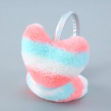 Plush Animal Earmuffs Kawaii Winter Fleece Headband Faux heart rainbow Muffs Soft Fluffy Earmuffs