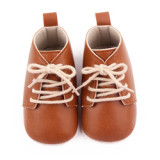 Spring and autumn PU leather shoes lace up British baby toddler shoes