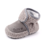 New arrival fashion cotton fabric soft sole baby snow boots baby pink boots