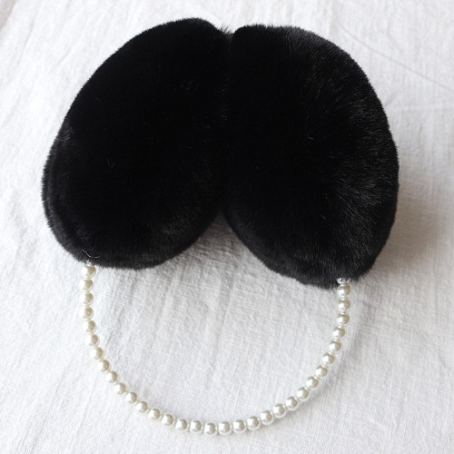 Thin Headband Pearl Decoration Hot Sale Faux Fur High Multicolor Choice Winter Earmuffs