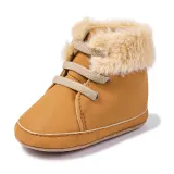 New Fashion 2023 Winter Warm Infant Cotton Soft Baby Shoes PU Leather Breathable Baby Boots for Indoor