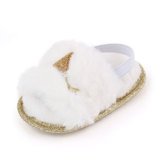 Baby Fur Sandals Kids Slides Summer Slides Men 0-1 Years Old Baby Plush Soft Bottom Diapositive Fur Slides For Kids