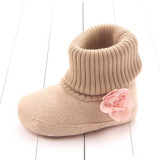 Cute Autumn Winter Children Baby Newborn Keep Warm Flower Boots Knitted Shoes Baby Socks Boots